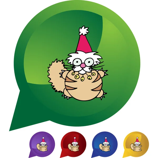 Chat de Noël icône web — Image vectorielle