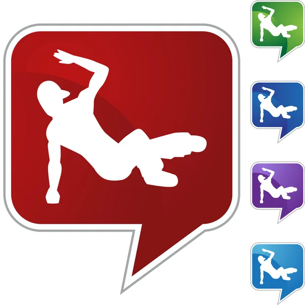 Breakdancer icon web button — Stock Vector