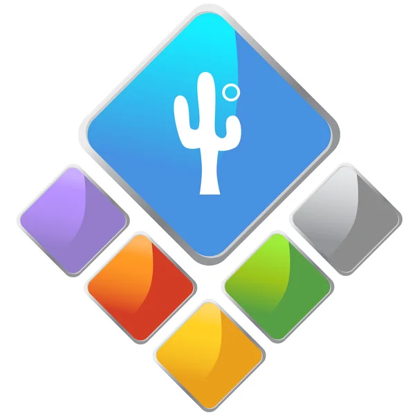 Kaktusz ikon gomb — Stock Vector