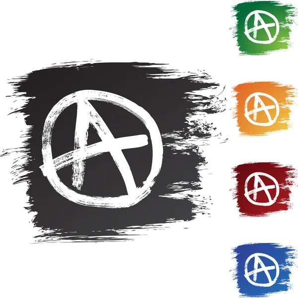 Anarchy icon button — Stock Vector