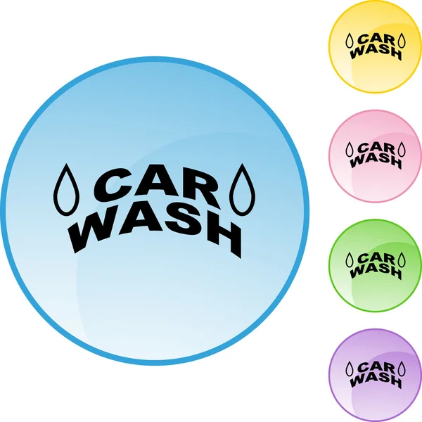 Carro Wash web botão — Vetor de Stock