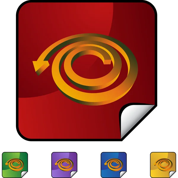 Espiral Flecha icono web — Vector de stock