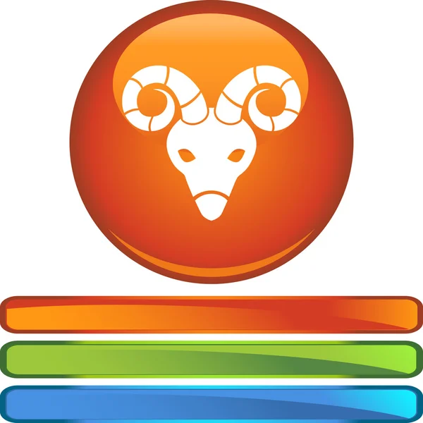 Botón web Aries — Vector de stock
