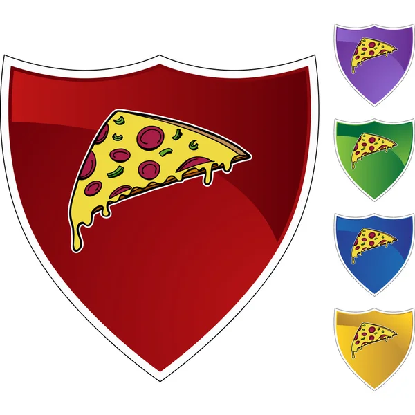 Pizza Slice ícone botão —  Vetores de Stock