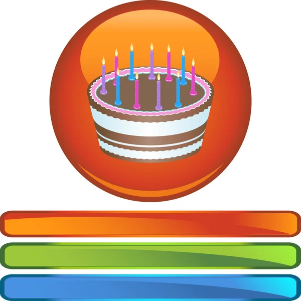 Tarta de cumpleaños iconos coloridos — Archivo Imágenes Vectoriales