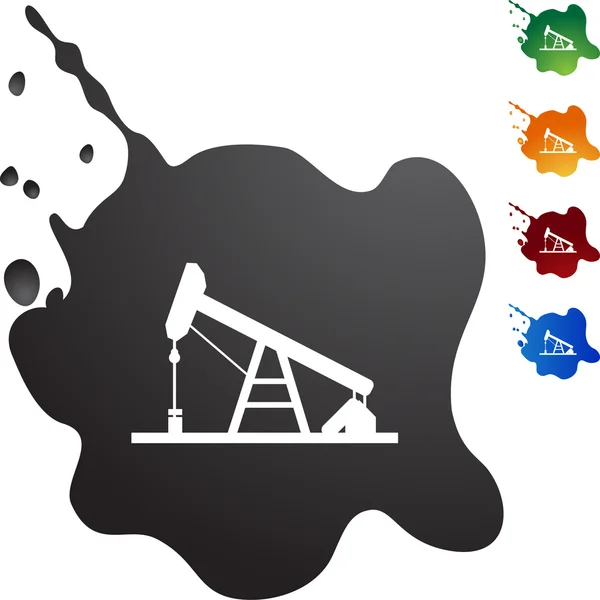 Botão web Oil Rig —  Vetores de Stock