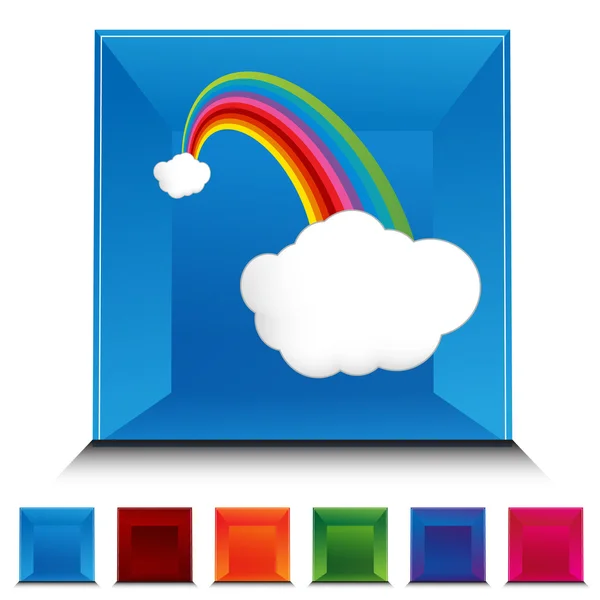 Juego de botones de piedras preciosas Lucky Rainbow Clouds — Archivo Imágenes Vectoriales