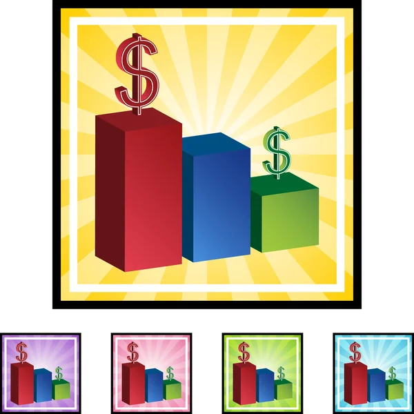 Gráfico de barras ícone da web — Vetor de Stock