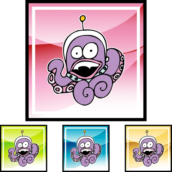 Pulpo Icono web extraterrestre — Vector de stock