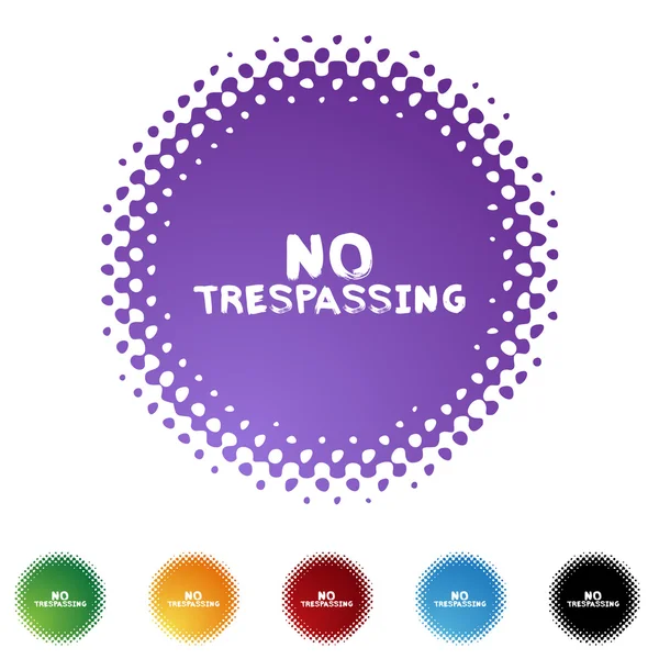 No Trespassing colorful icons — Stock Vector