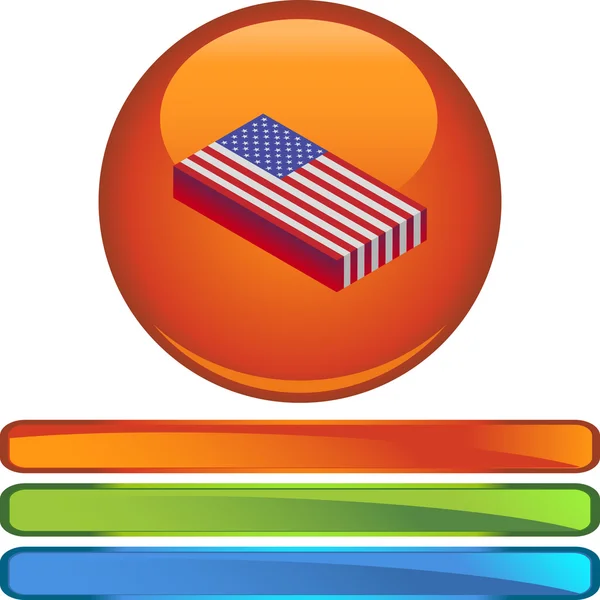 Botón web Bandera Americana — Archivo Imágenes Vectoriales