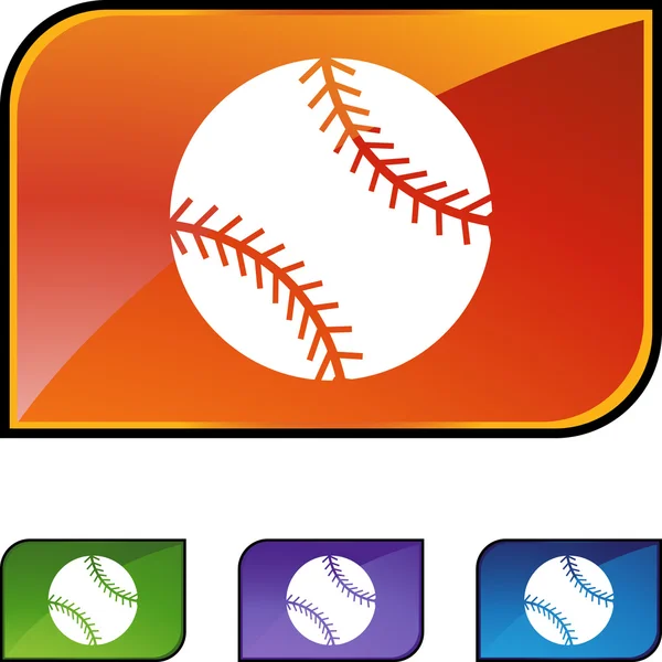 Juego de botones web de béisbol — Vector de stock