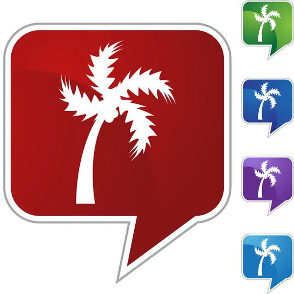 Palm tree icon button — Stock Vector