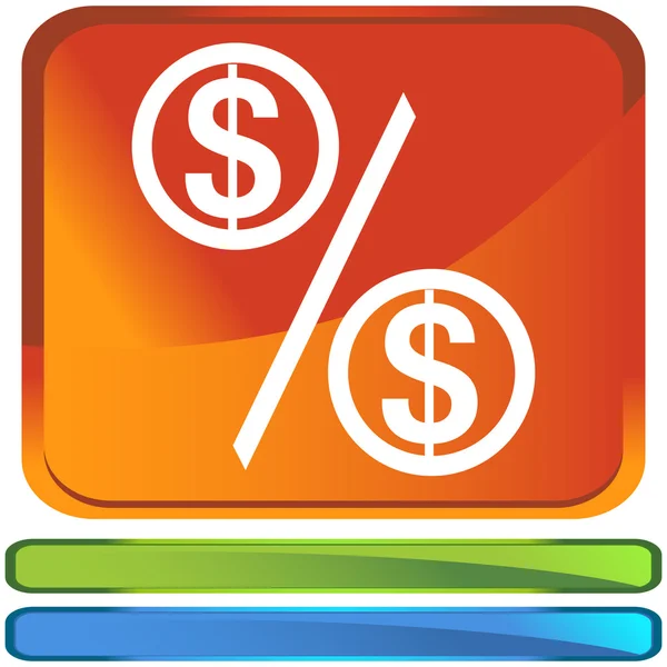 Taxa de percentagem ícone da web — Vetor de Stock