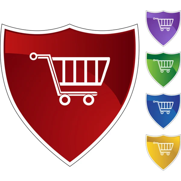 Shopping cart webben knappen — Stock vektor