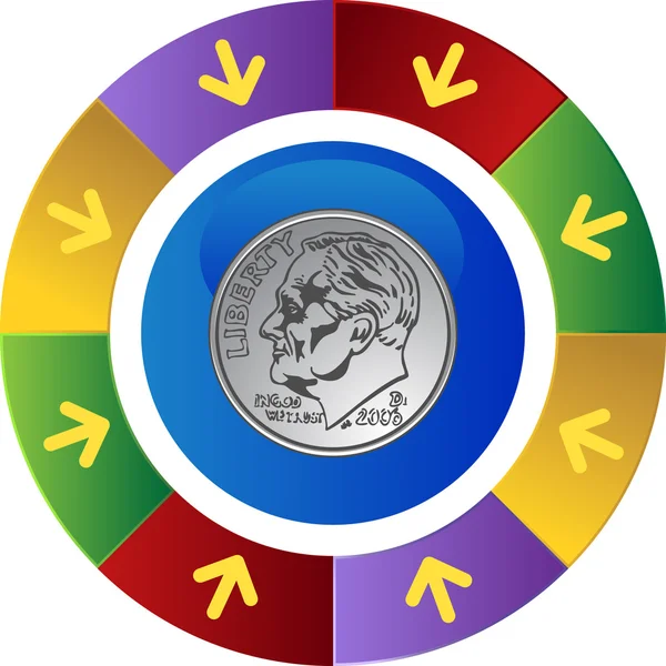 Icône web Dime — Image vectorielle