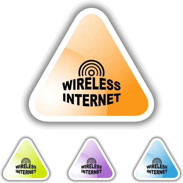 Sign Wireless Internet web button — Stock Vector