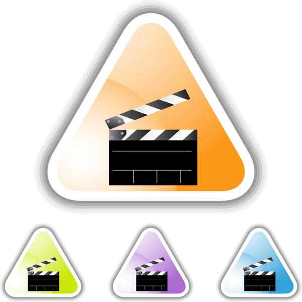 Clapboard película botón web — Archivo Imágenes Vectoriales