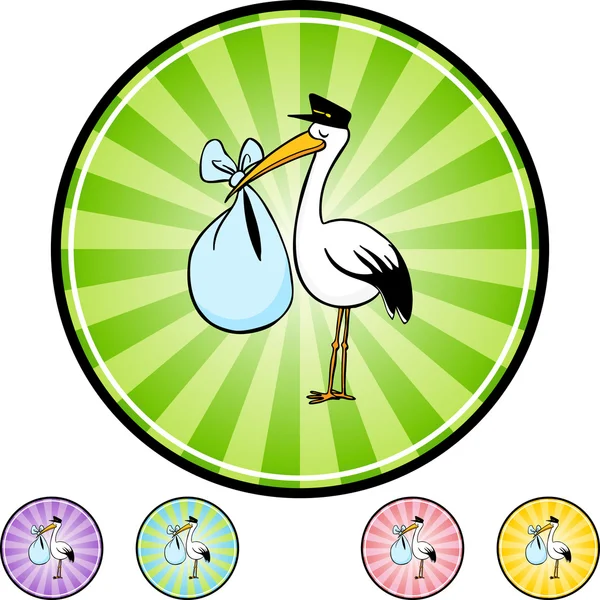 Stork Delivery icon — Stock Vector