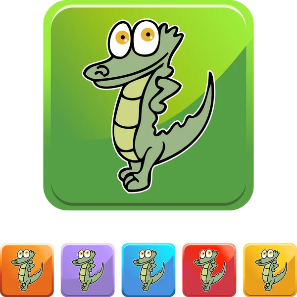 Alligator-Webbutton — Stockvektor