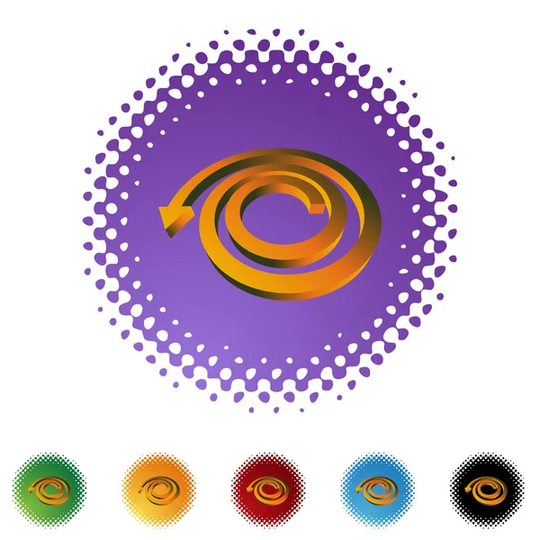 Espiral Flecha icono web — Vector de stock