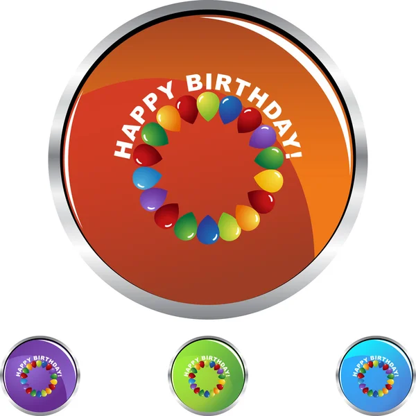 Feliz cumpleaños icono web — Archivo Imágenes Vectoriales