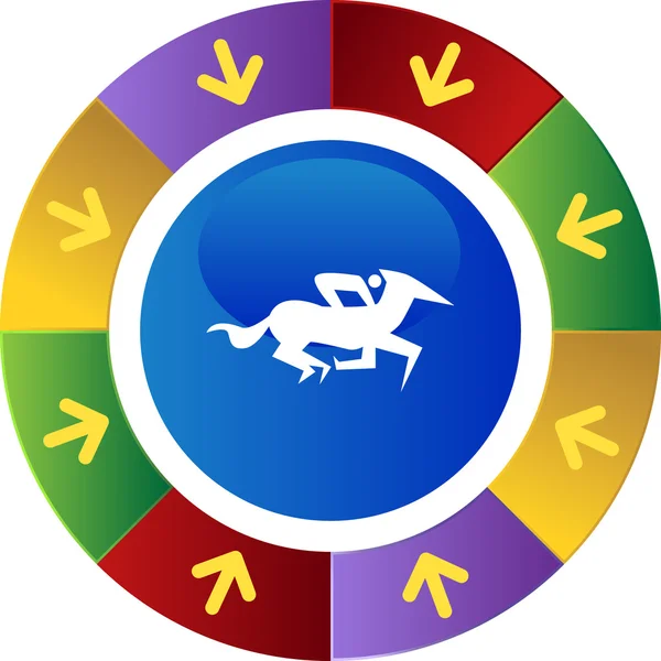 Koně žokej ikona — Stockový vektor