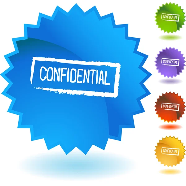 Tinta confidencial Sello icono web — Vector de stock