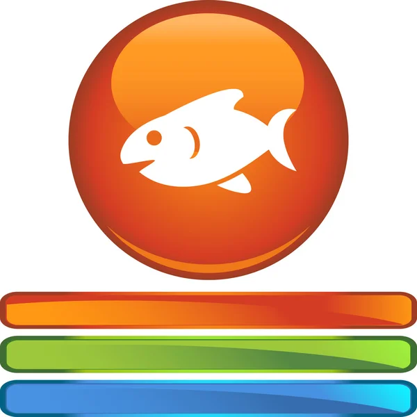 Fish web button — Stock Vector