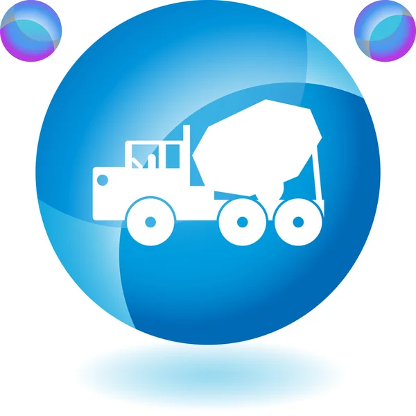 Bouton camion ciment — Image vectorielle