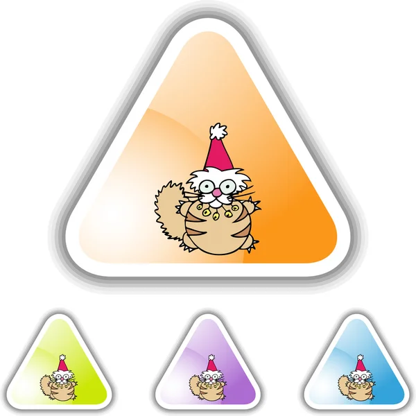 Chat de Noël icône web — Image vectorielle