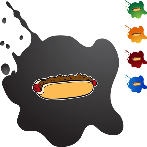 Chili perro icono botón — Vector de stock