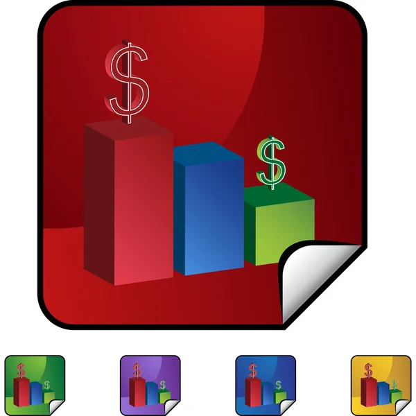 Staafdiagram web pictogram — Stockvector