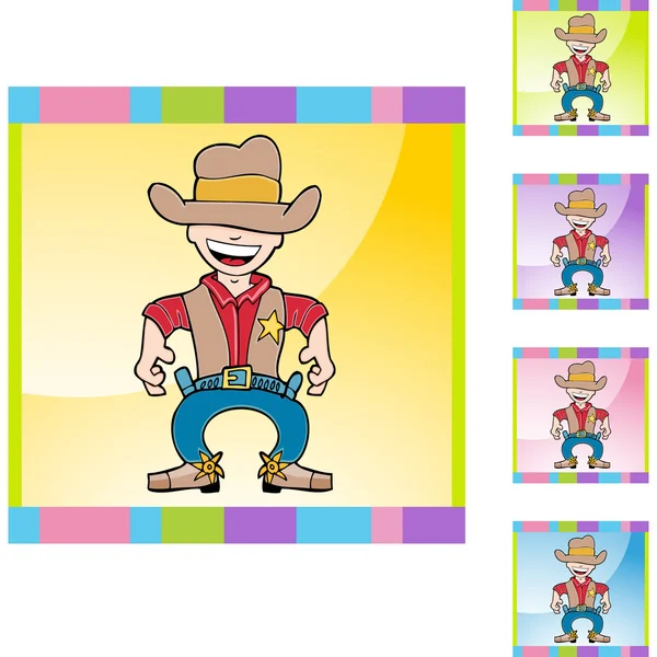 Icône web Cowboy — Image vectorielle