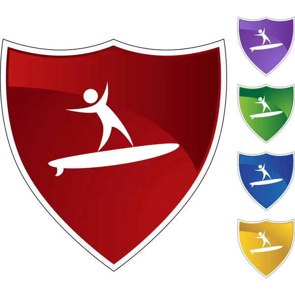 Símbolo botón icono Surfer — Vector de stock