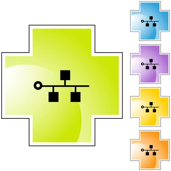 Ethernet botón de icono de columna vertebral — Archivo Imágenes Vectoriales