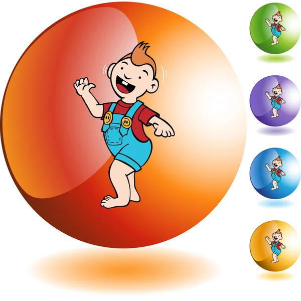 Toddler Walking web button — Stock Vector