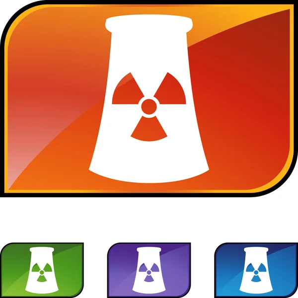 Nuclear Powerplant web button — Stock Vector