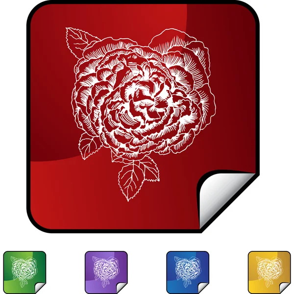 Rose Bloom icono web — Vector de stock