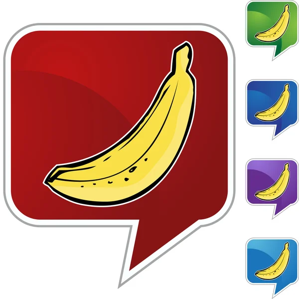 Banana icon button — Stock Vector