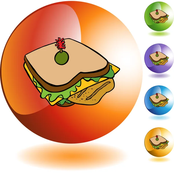 チキン サンドイッチ web ボタン — ストックベクタ