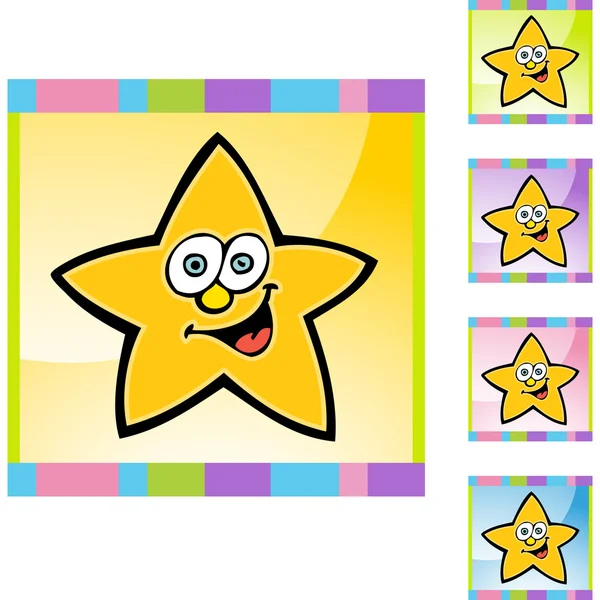 Star Face web icon — Stock Vector