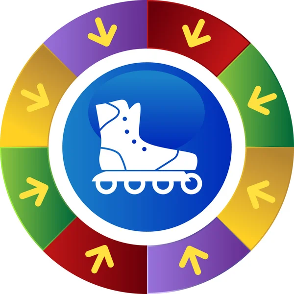 Rollerblade icon button — Stock Vector