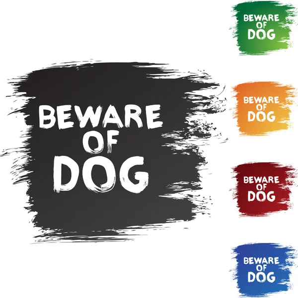 Beware of Dog colorful icons — Stock Vector