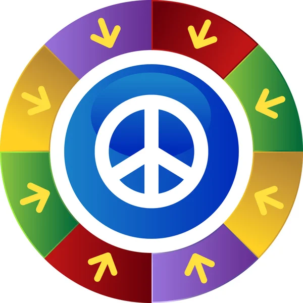 Barış işareti web düğmesi — Stok Vektör