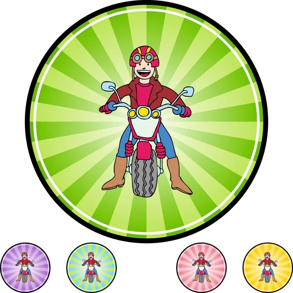 Motorfiets Rider web pictogram — Stockvector