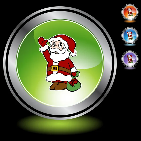 Santa web knop — Stockvector