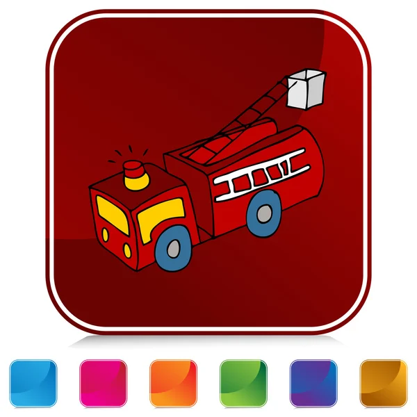 Fire Truck przycisk Set — Wektor stockowy
