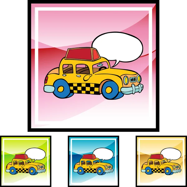 Gele taxi pictogram — Stockvector