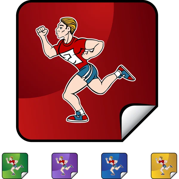 Běžec muž ikona — Stockový vektor